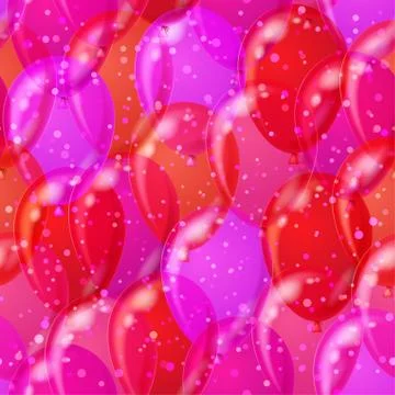 Balloon seamless background, pink Stock Illustration