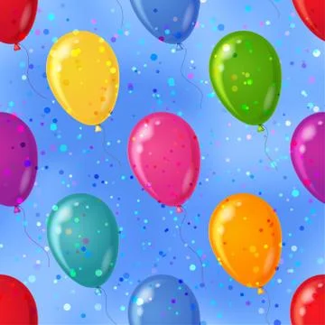 Balloon seamless background in sky Illustrazione stock