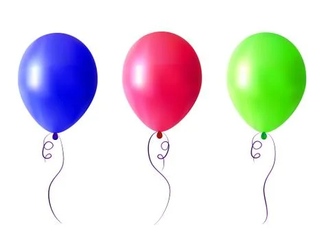 Balloon. Set of colored realistic rubber balloons for festive design. Isolated Stock Illustration