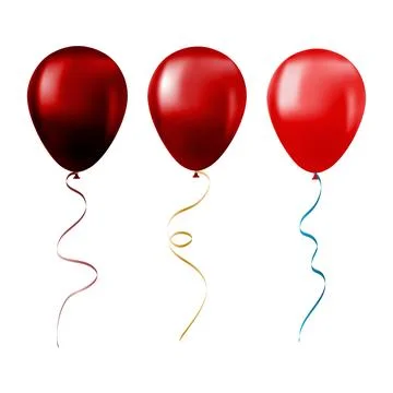 Balloon set isolated on white background Set of red balloons Illustrazione stock