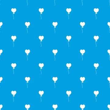 Balloon in the shape of heart pattern seamless blue Illustrazione stock