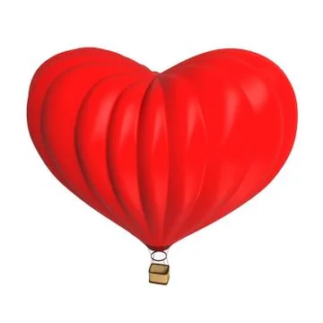 Balloon in the shape of a heart on white background Stock Illustration