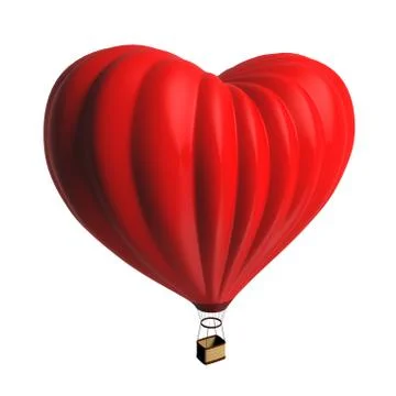 Balloon in the shape of a heart on white background Stock Illustration