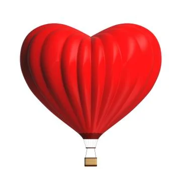 Balloon in the shape of a heart on white background Stock Illustration