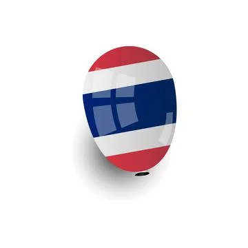 Balloon shape thailand flag design vector Stock Illustration