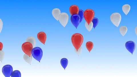 Balloon in the Sky 3d Render Stock Illustration
