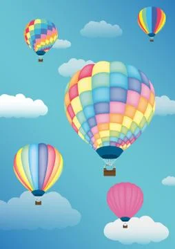 A balloon on a sky background Stock Illustration