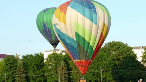 The balloon soars in the sky Video stock 113339632