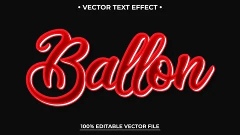 Balloon styled text effect with glossy liquid red design for creative brandin Illustrazione stock