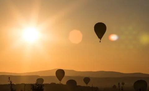 Balloon in the sunset Stock Photos