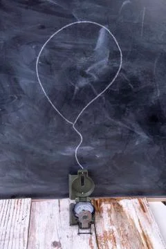 Balloon at the table with a compass Foto stock