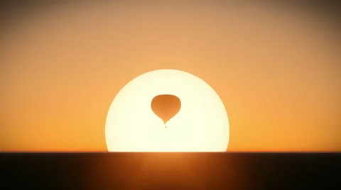 Balloon taking off at sunset Stock Footage 41473034