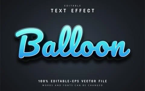 Balloon text, editable blue 3d text effect Stock Illustration