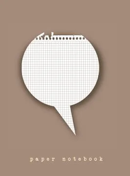 Balloon text in paper notebook over brown background. vector 스톡 일러스트