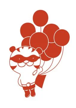 BALLOON TIGER Stock Illustration