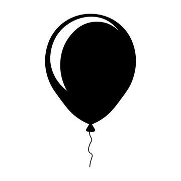 Balloon vector black icon on white background Stock Illustration