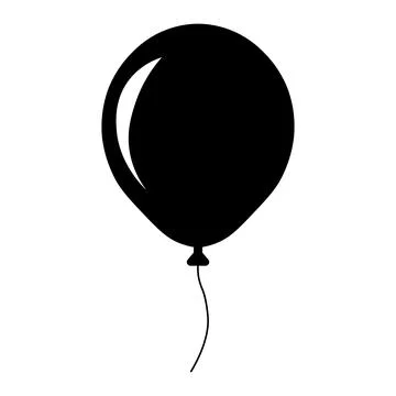 Balloon vector black icon on white background Stock Illustration