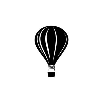 Balloon vector icon black on white background Stock Illustration