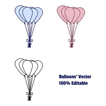 Balloon vector illustration with a triangular layout. colorful editable vector Stock-Illustration