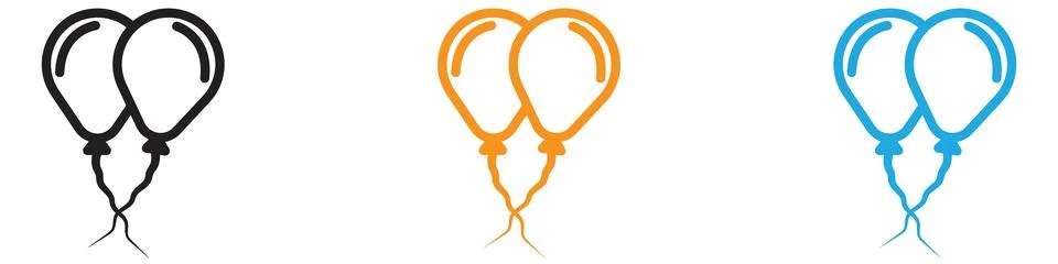 Balloon vector logo set collection for web app ui Stock Illustration