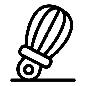 Balloon whisk resting on a table for mixing ingredients Illustrazione stock