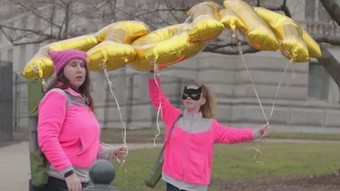 Balloon - Womens March Stock Footage 81252905