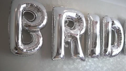Balloon With The Word Bride On The Wall 2 Video stock 141445802