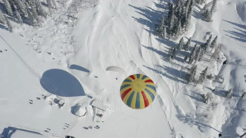 Balloonists in winter Stock Footage 150484645