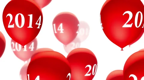 Balloons 2014 Red on White (Loop) Stock-Footage 38771078