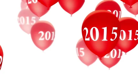 Balloons 2015 Red on White (Loop) 스톡 동영상 41697965
