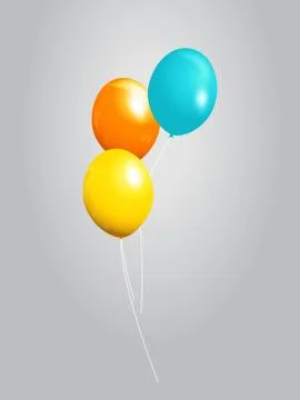Balloons 3D over gray background Stock Illustration