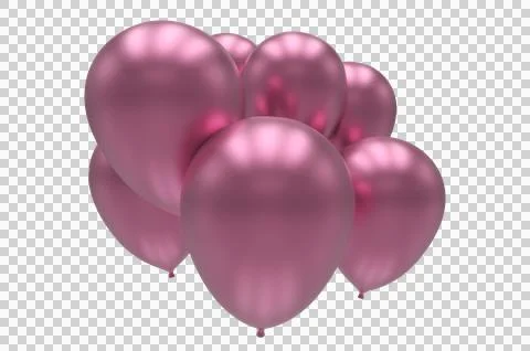 Balloons 3d render illustration for celebration or birthday party Stock Illustration