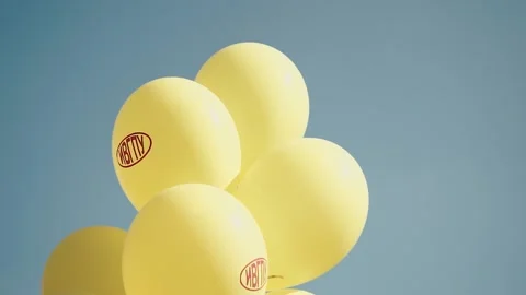 Balloons against the blue sky Stock Footage 130507393