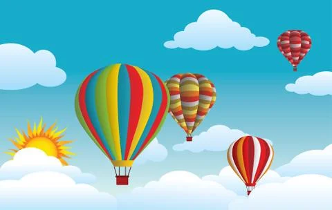 Balloons in the air Stock Illustration