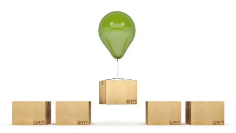 Balloons and cardboard. Stock Illustration