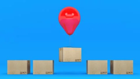 Balloons and cardboard. Stock Illustration