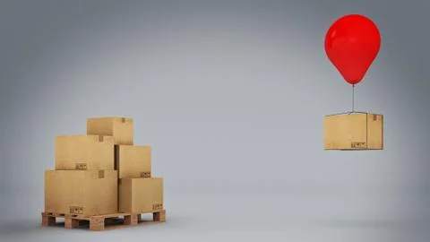 Balloons and cardboard. Stock Illustration