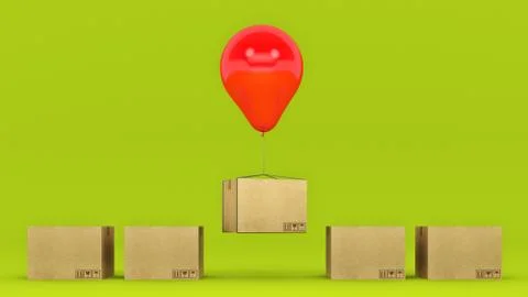 Balloons and cardboard. Stock Illustration