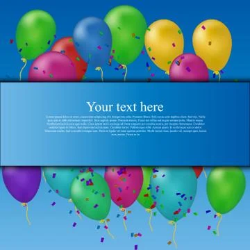 Balloons and confetti background Stock Illustration