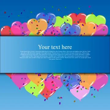 Balloons and confetti background Stock Illustration