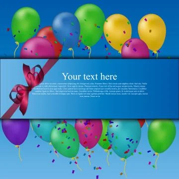 Balloons and confetti background Stock Illustration