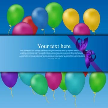 Balloons and confetti background Stock Illustration