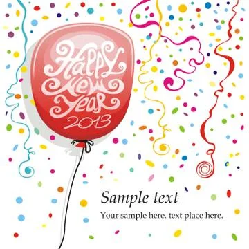 Balloons and Confetti Stock Illustration