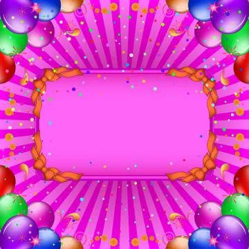 Balloons and frame Stock Illustration