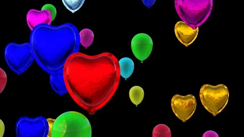 Balloons and hearts Stock Footage 125461833