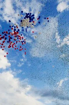 Balloons and sequins in the sky Stock Photos