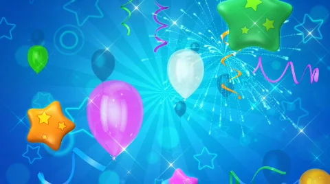 Balloons and stars background Stock Footage