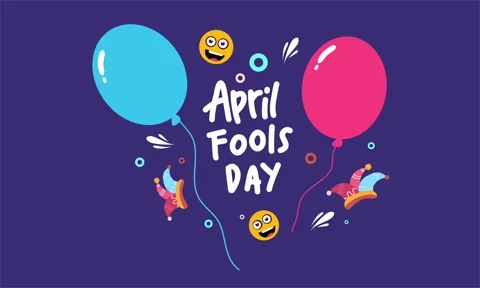 Balloons with April Fools day text cartoon festive style Stock Footage 317926392