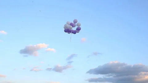 Balloons are in sky Stock Footage 74378608