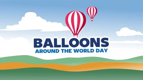 Balloons Around The World Day Stockbeeldmateriaal 306727428